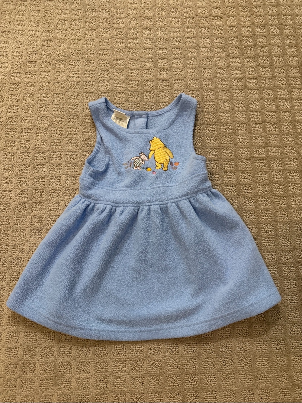 Disney Light Blue Winnie the Pooh Embroidered Fleece Dress